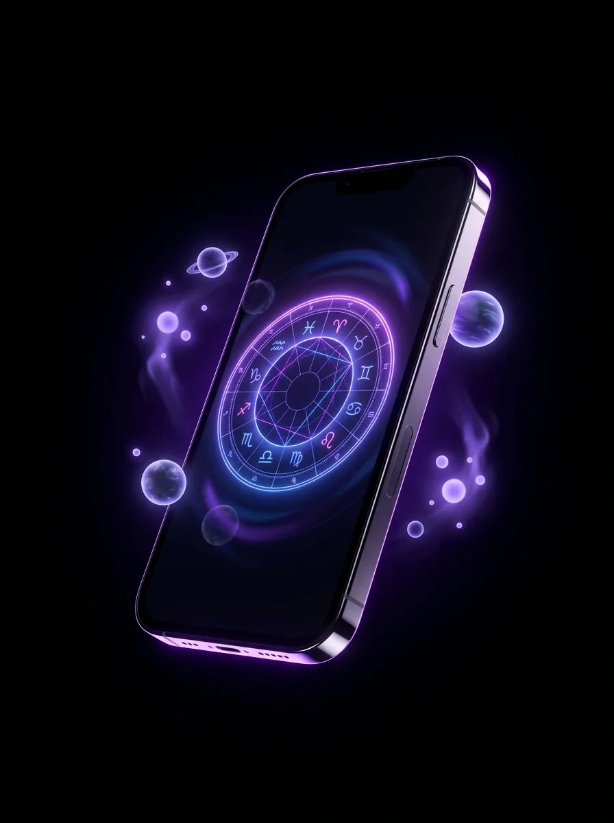 Lecture Prélude sur mobile — roue natale à l’écran